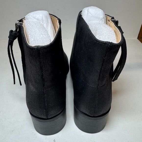 Journee Collection Womens 6.5 M Black Faux Suede Zip Up Ankle Booties NIB IA4 - Picture 4 of 4